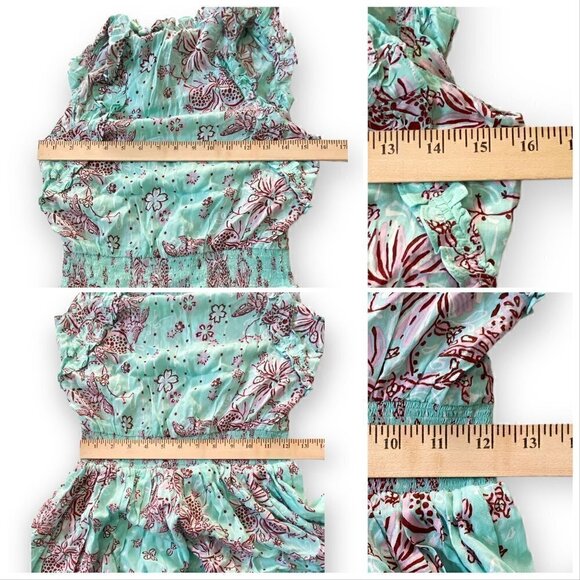 NWT  Poupette St Barth Triny Floral Mini dress, Size XS, Aqua Grenade - Picture 16 of 16